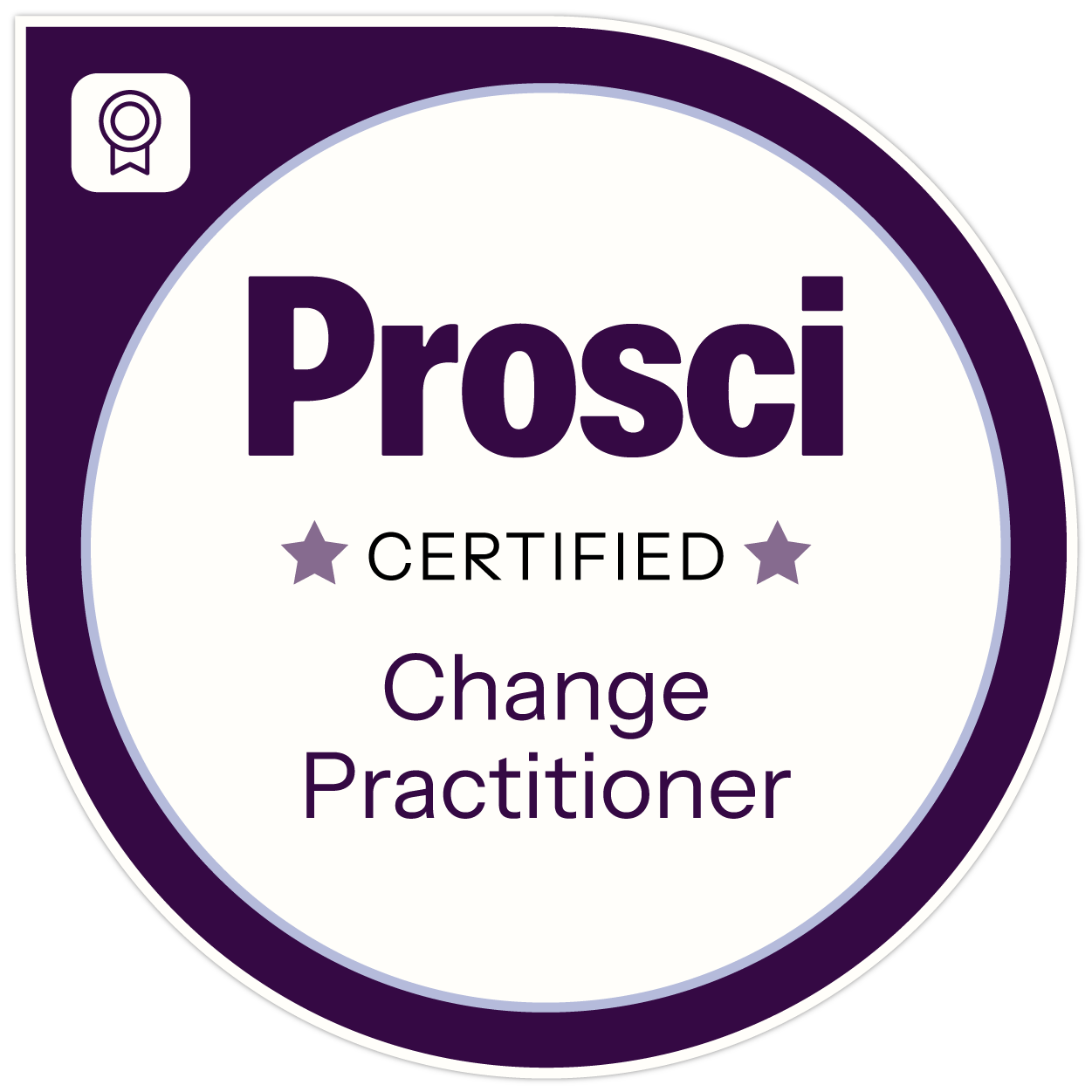 Prosci Certified Change Practitioner badge